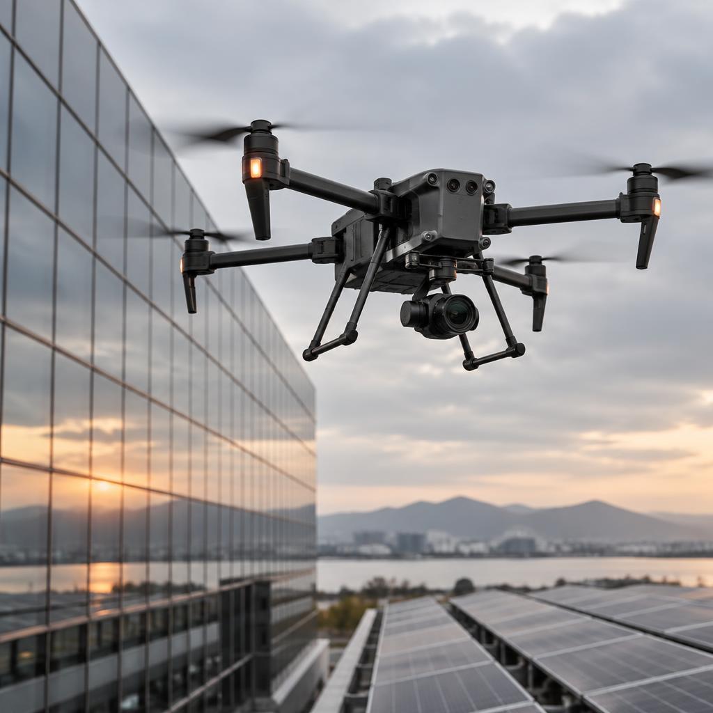 Profesjonalny dron przemysłowy podczas pracy